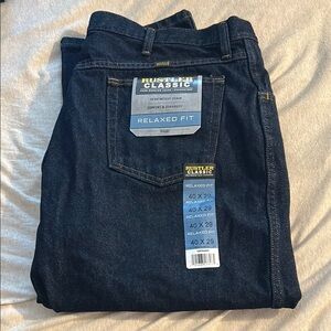 Rustler Classic Men's Relaxed Fit Jeans - Dark Blue